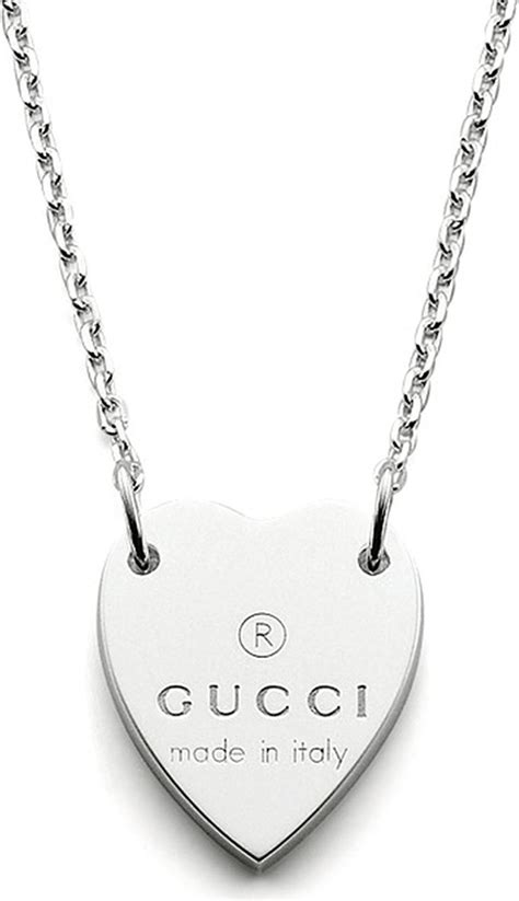 gucci heart necklace free shipping|Gucci trademark necklace with heart pendant.